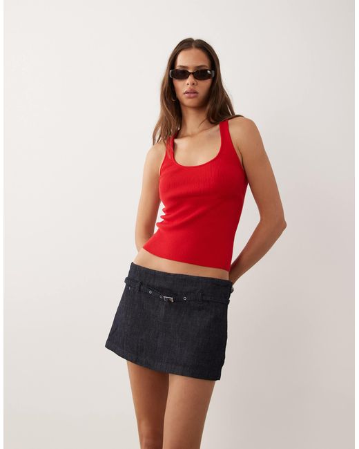 Mango Pink Denim Skort