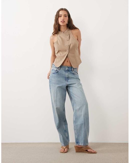 Miss Selfridge Natural Tailored Mandarin Asymmetric Waistcoat