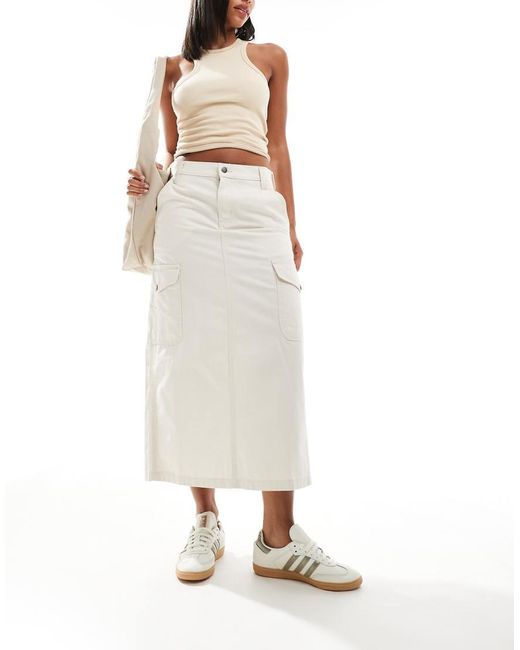 Dickies White Seasonal Maxi Cargo Skirt