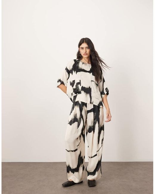 ARRANGE Natural Satin Straight Leg Trouser Co-Ord