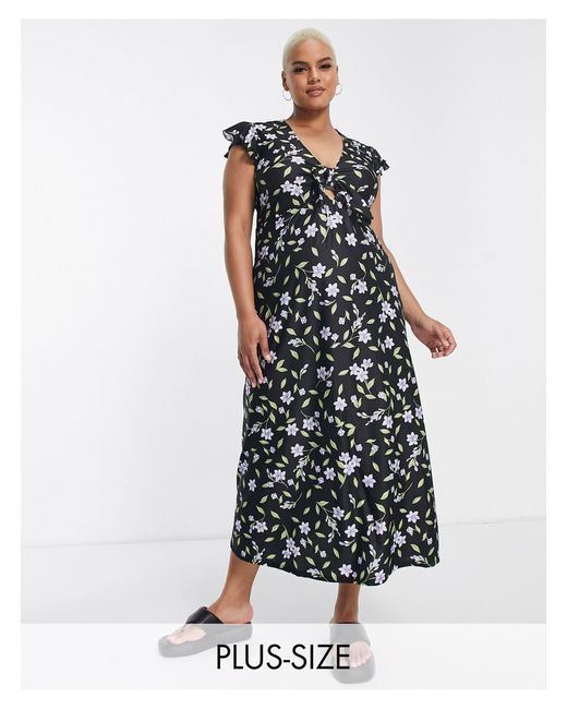 River Island Floral Midi Dress in White Lyst