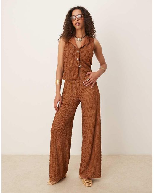 ASOS Brown Co-ord Textured Waistcoat Top