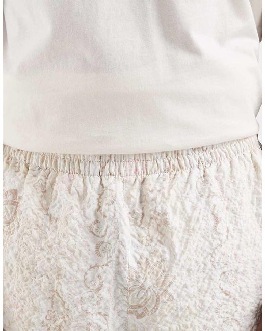 Adidas Originals White Seersucker Resort Shorts for men