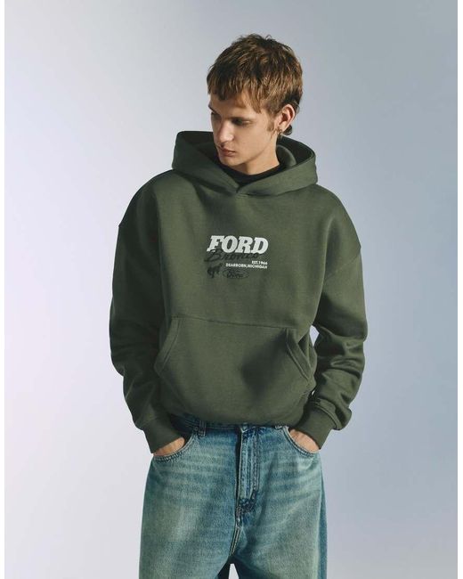 Pull&Bear Ford Bronco Capuchonsweater in het Green voor heren