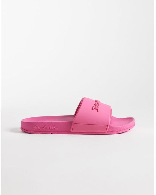 Juicy Couture Pink Breanna Embossed Logo Sliders