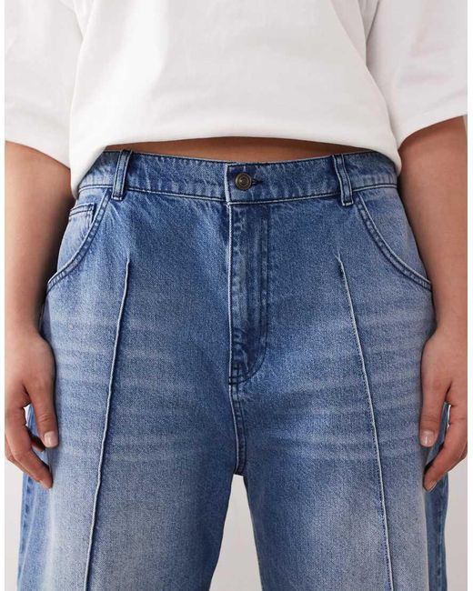 ARRANGE Blue Curve Clover Front Seam Detail Jeans