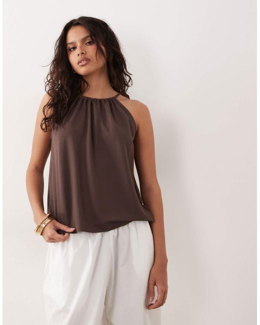 Jdy Brown Halterneck Top