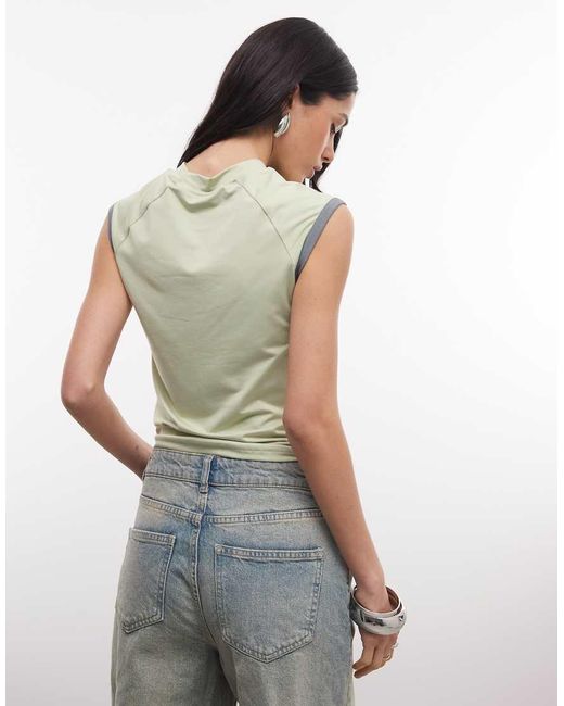 Nike Green Sleeveless Zip Top