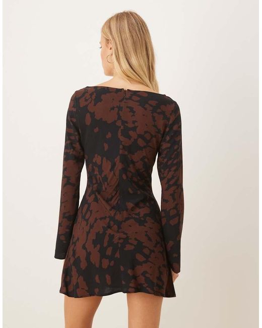 ASOS Black Long Sleeve Scoop Neck Swing Dress