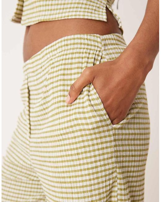 ASOS Natural Button Detail Wide Leg Trouser Co-ord