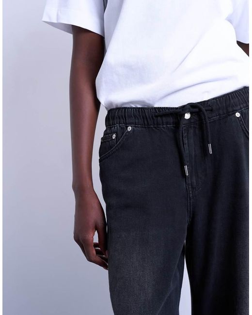 TOPSHOP White jogger Jean With Drawcord