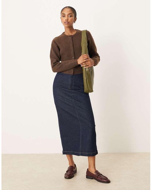 Brave Soul Blue Crew Neck Soft Touch Cardigan