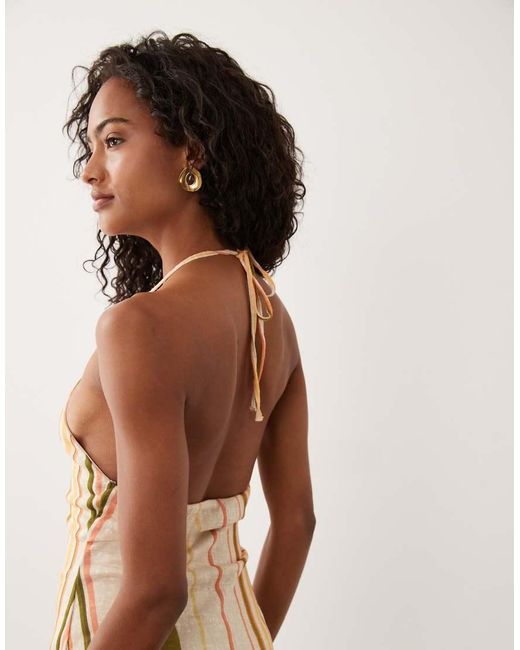 ASOS Natural Halter Neck A-line Mini Dress