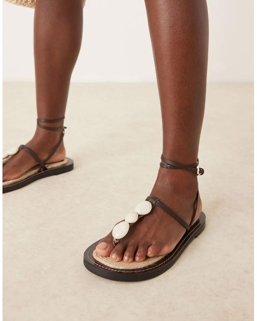 ASOS Natural Jewel Footbed Espadrille Sandals