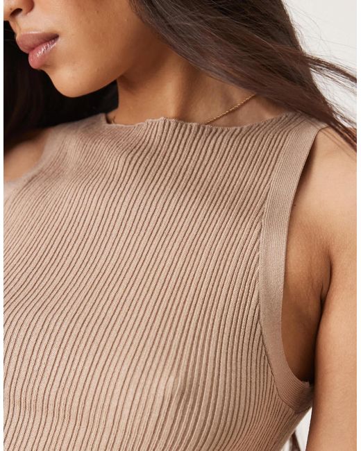 ASOS Natural – camisole-oberteil aus rippstrick