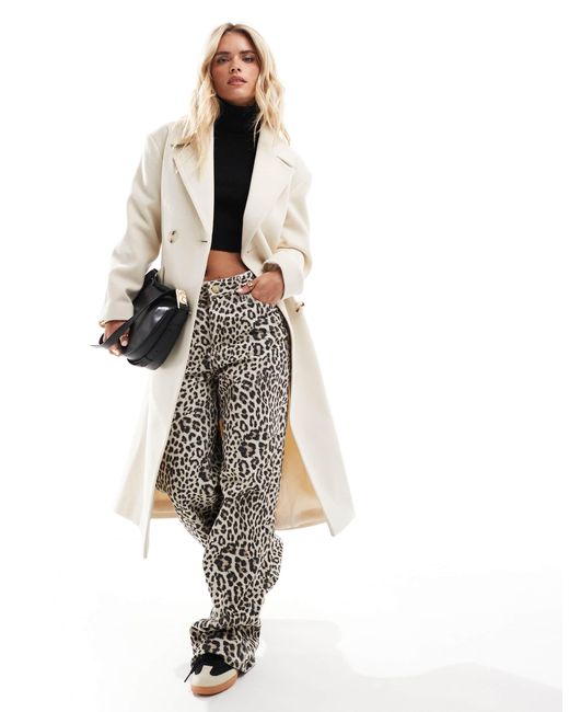 Miss Selfridge White Belted Wrap Formal Coat