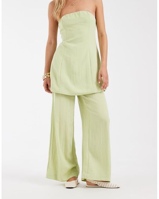Vero Moda White High Waist Wide Leg Trouser Co-ord