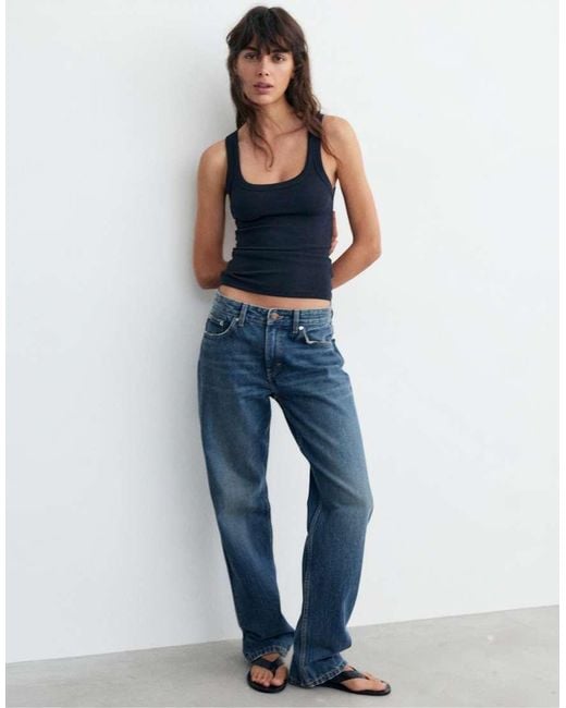 Pull&Bear Blue Basic Tank Top