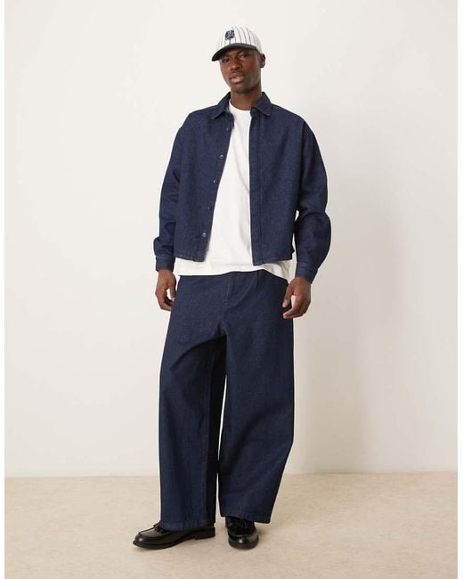 ASOS Blue Co-ord 90's Oversized Boxy Denim Shacket for men