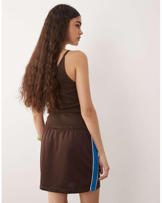ASOS Blue Drawcord Tricot Mini Skirt