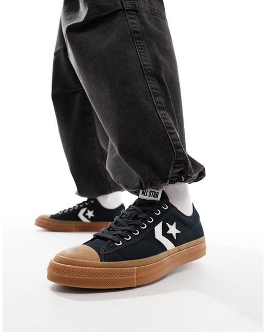 Converse Black Star Player 76 Ox Sneakers With Gum Sole