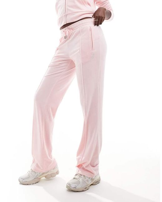 Juicy Couture Pink Velour Straight Leg Trackies