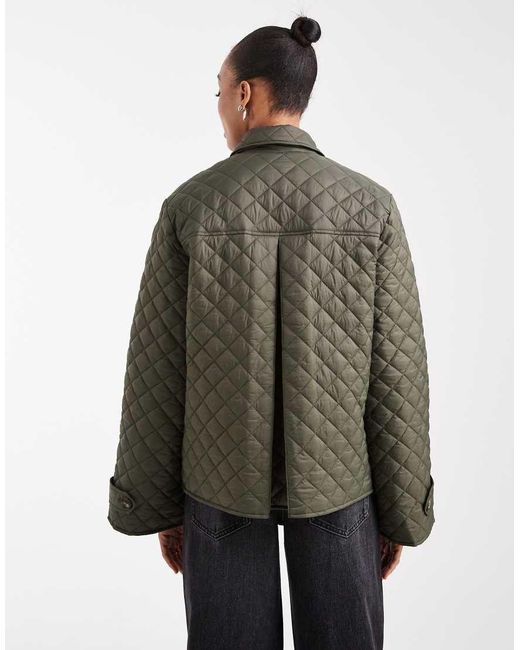 Vero Moda Brown Button Down Quilted Jacket