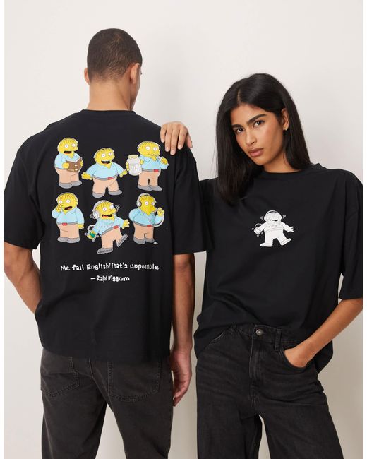 ASOS Black Unisex Oversized T-shirt With The Simpsons Print