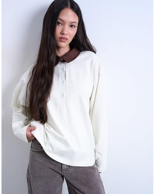 Polo TOPSHOP en coloris White