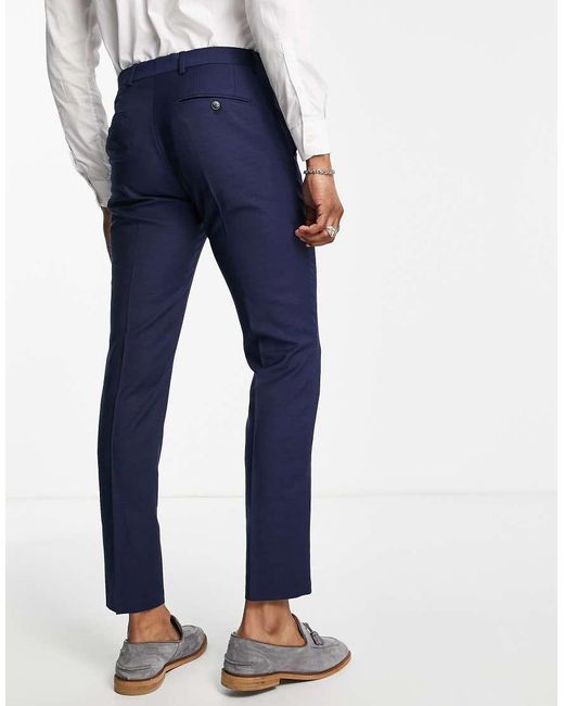 Jack & Jones Blue Premium Slim Fit Stretch Suit Trousers for men