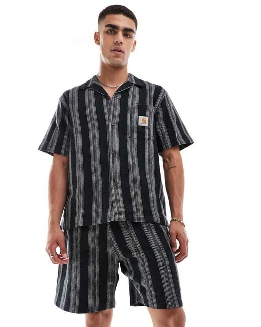 Carhartt Black Dodson Stripe Shorts for men