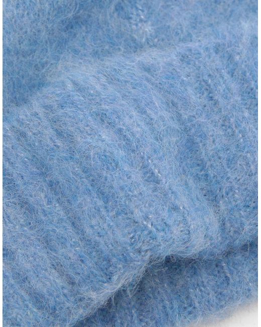 Pull&Bear Blue – kurze strickmütze