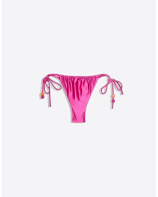 Bershka Red Satin Bikini Briefs