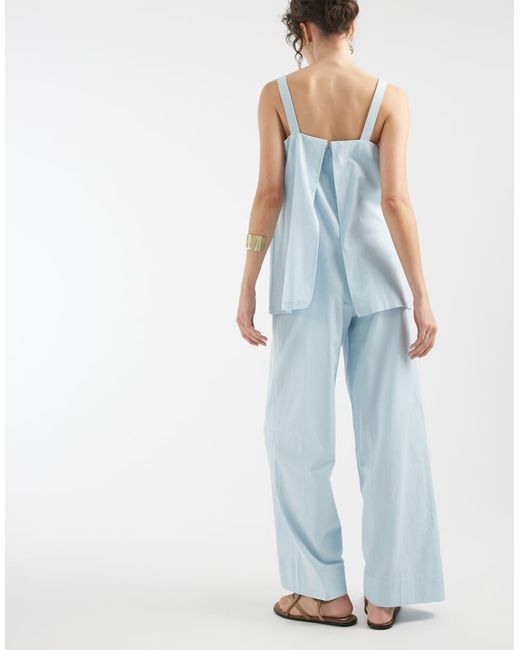 ASOS Blue Double Layer Cami Jumpsuit