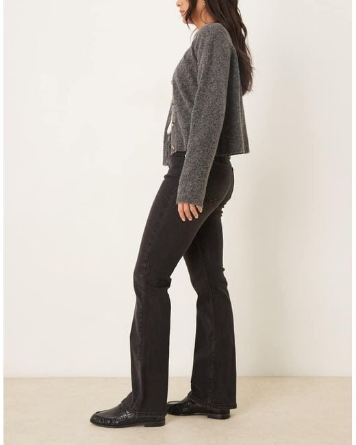 Pimkie Black Cotton Rich High Waisted Flare Jeans