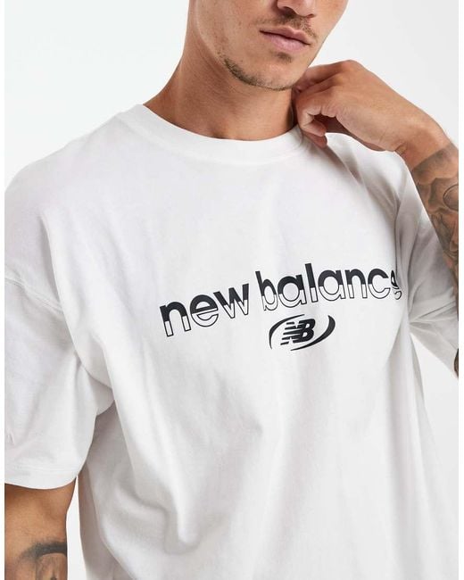New Balance White Trackside T-Shirt for men