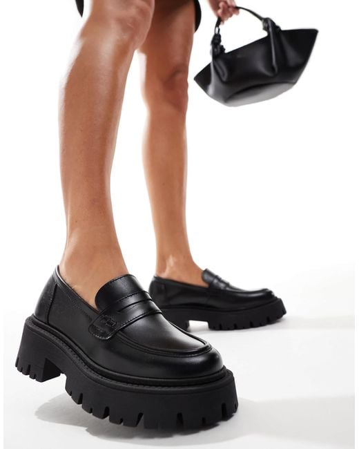Schuh Black – lennox – loafer aus em leder mit dicker sohle