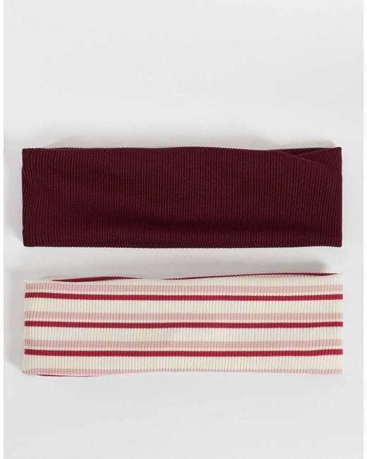 Accessorize Purple 2 Pack Striped Headbands