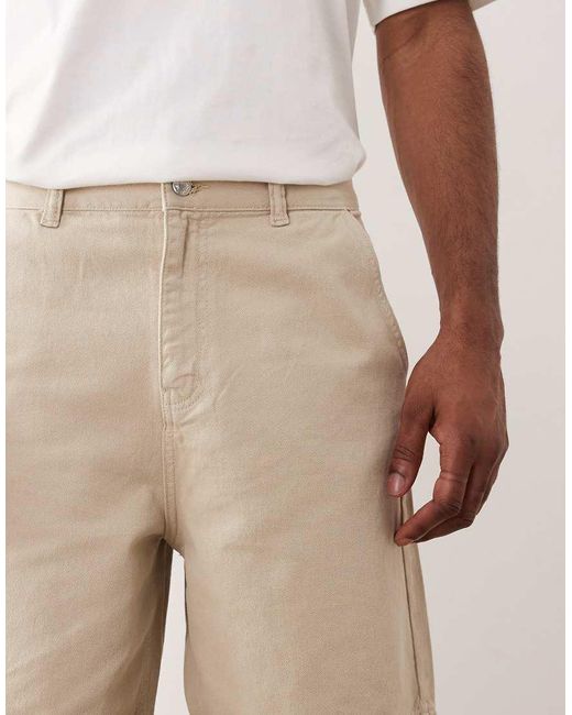 ASOS Natural Mid Length Jort for men
