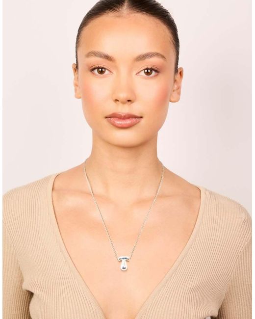 Lovisa White Waterproof Stainless Steel Large Bubble Letter T Necklace