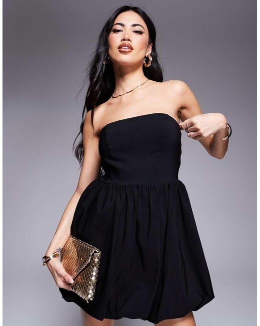 River Island Black Bandeau Mini Dress