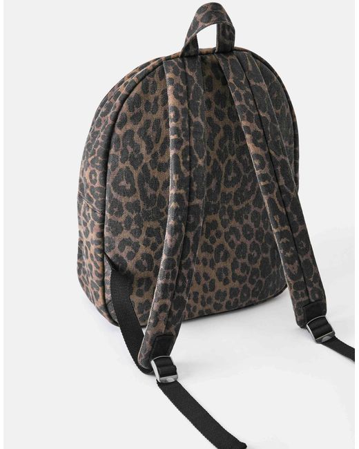 Pull&Bear Black – rucksack mit leopardenprint