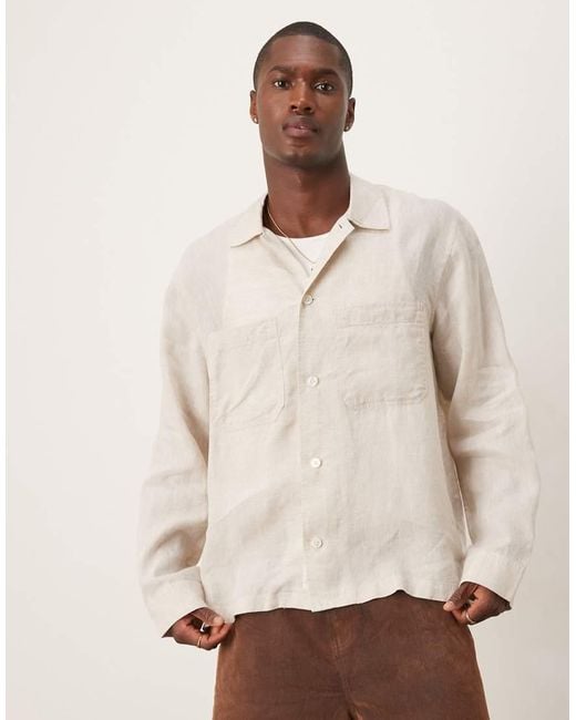 ARKET Natural Linen Shirt With Front Pockets for men