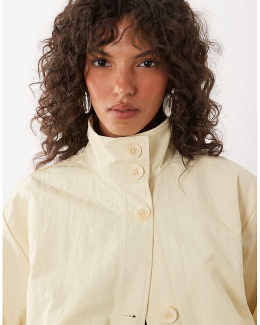Nobody's Child Natural Funnel Neck Longline Drawstring Parka Jacket