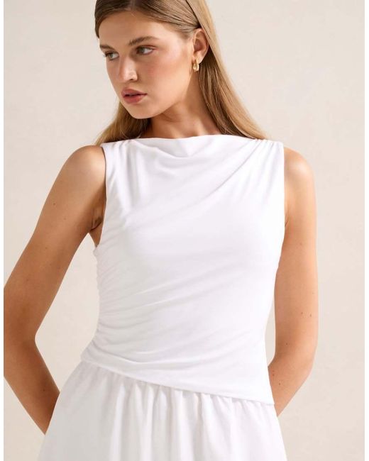 Forever New Natural Slash Neck Sleeveless Midi Dress