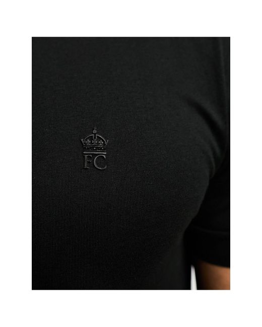 Camiseta negra con cuello redondo French Connection de hombre de color Black