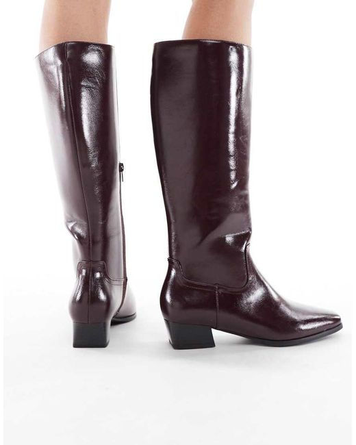 London Rebel Purple Cassidy Refined Western Boots
