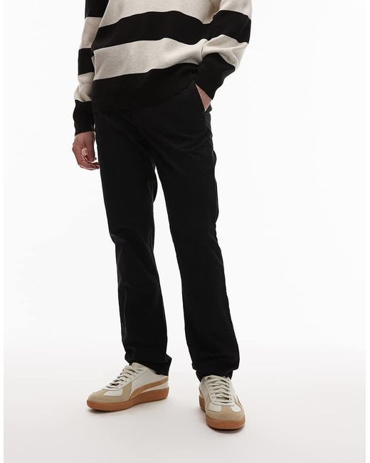 Tommy Hilfiger Black Denton Essential Twill Trousers for men