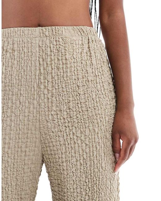 ONLY Natural Textured Wide Leg Trousers