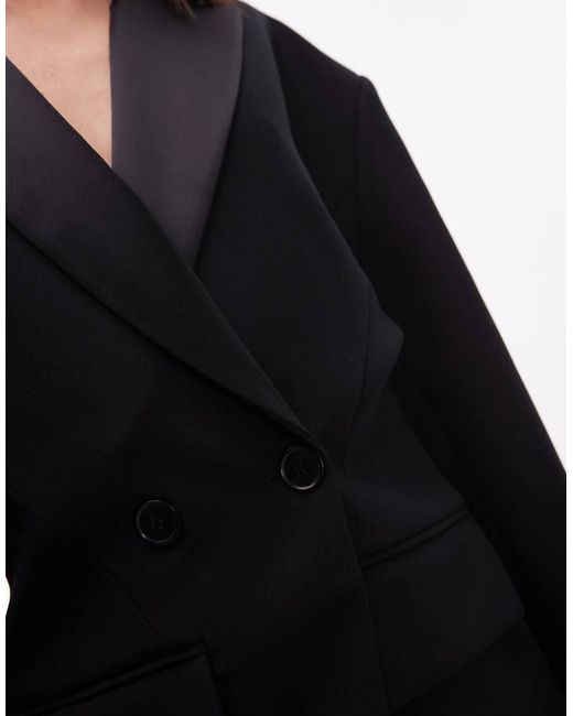 ASOS Blue Tux Blazer With Satin Lapel